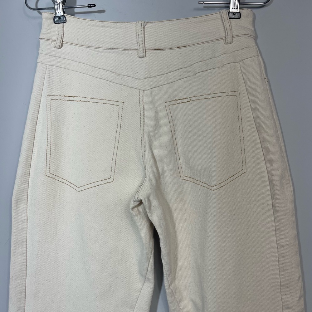 I.AM.GIA. Straight Leg Jeans Size S Off White Cream Ecru Faux Back Pockets - Picture 7 of 16